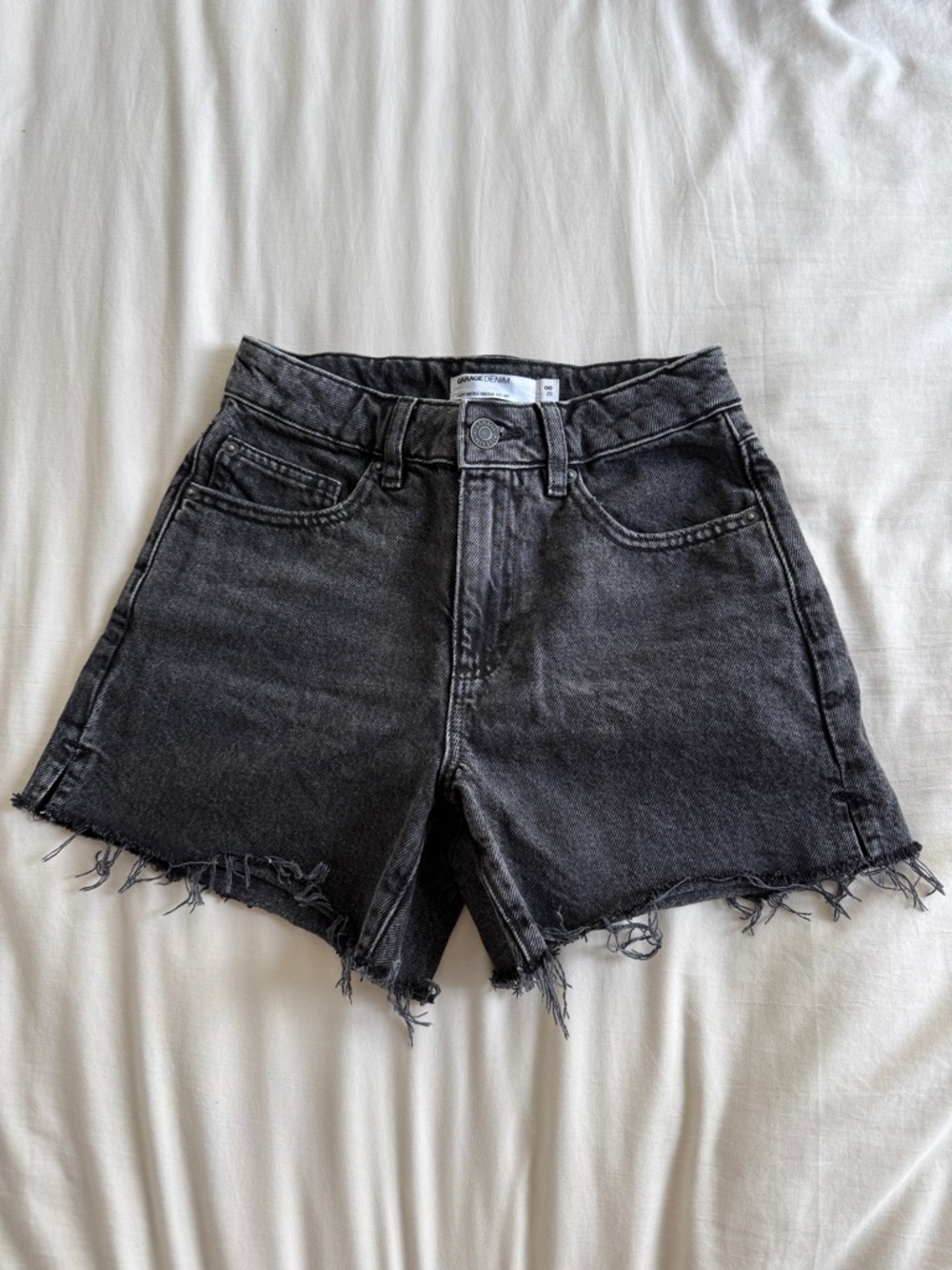 Garage Black High-Rise Denim Shorts
